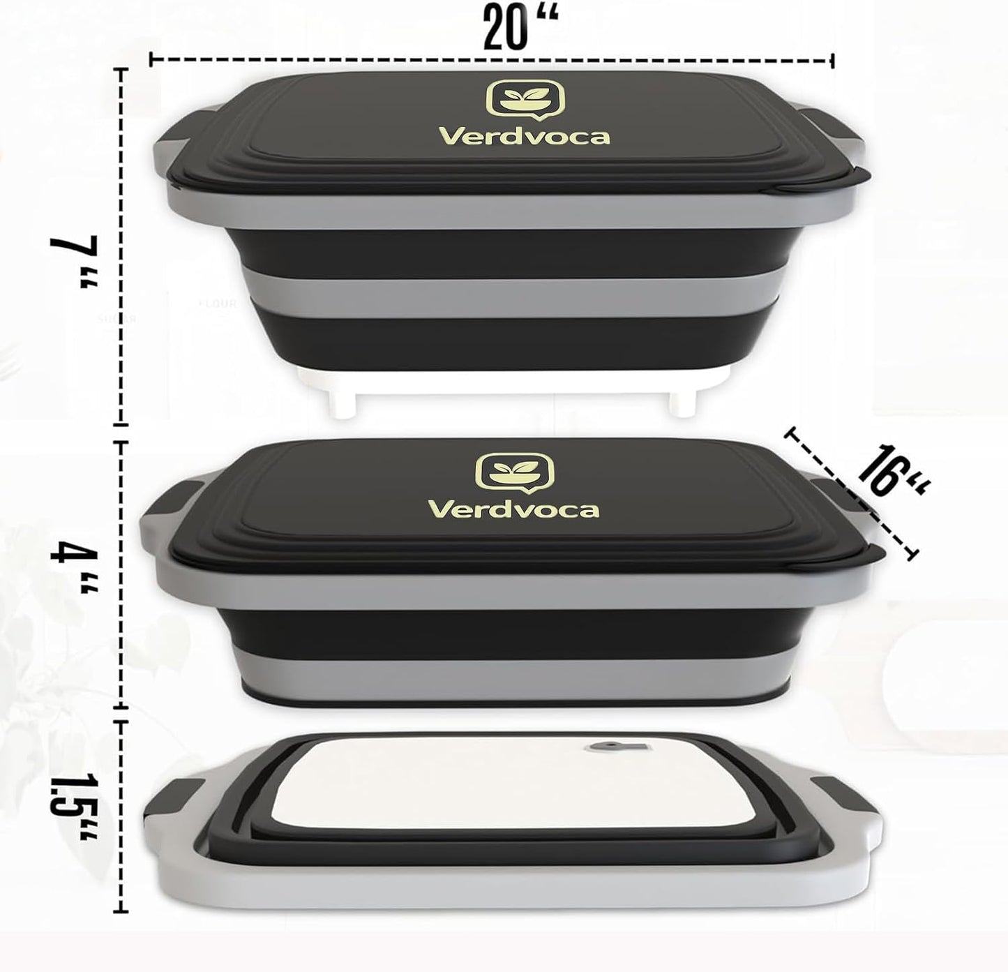 Tubo plegable barbacoa 30L y 2 Pzas 16L con tapas