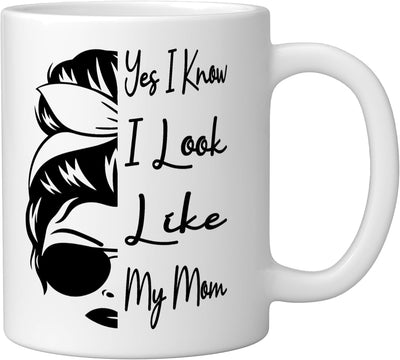 Taza Cerámica Día de la Madre Con Cabello Desordenado Blanco