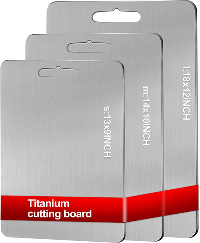 Tablas de cortar de titanio puro doble cara aptas para lavavajillas juego de 3