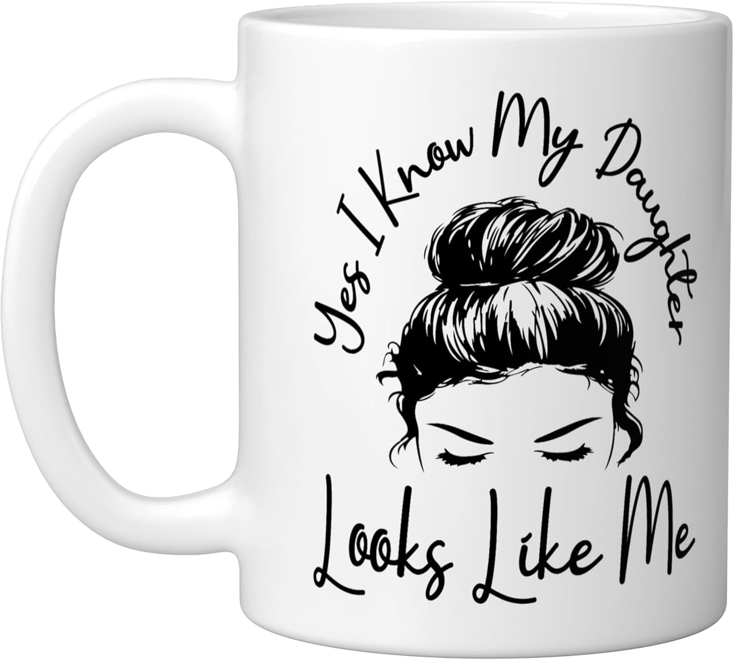 Taza cerámica para Madre's Day con pelo desordenado estilo hija