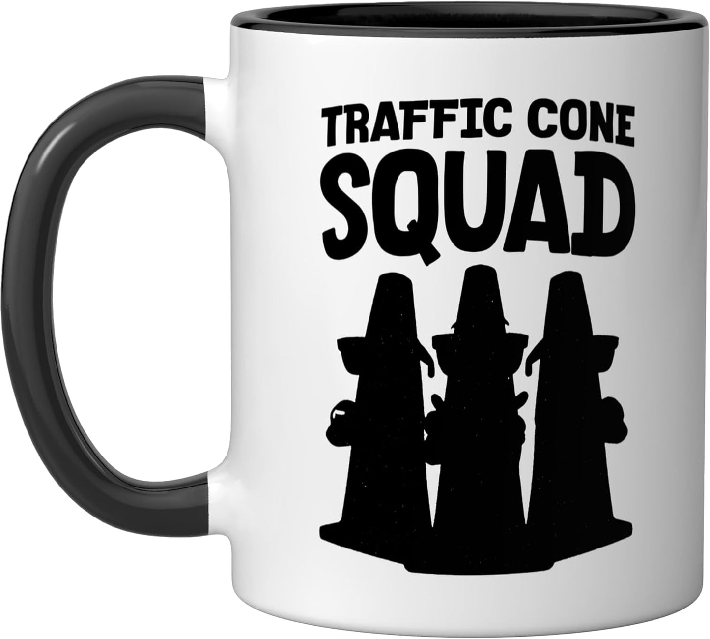 Taza Cerámica Cono de Tráfico Negro/Blanco