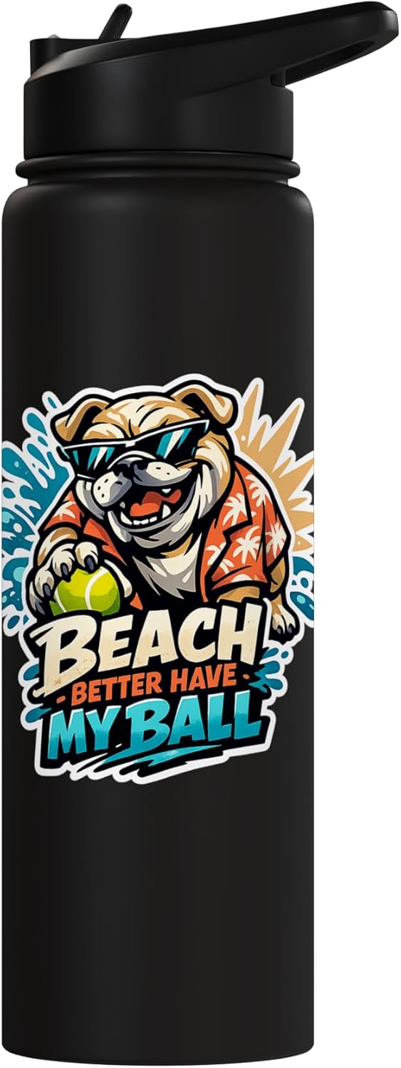Bolso de agua acero inoxidable para perros con diseño verano