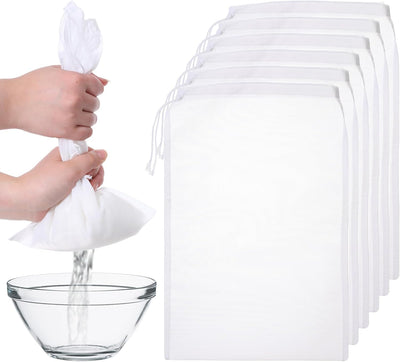 6 bolsas colador estopilla 8x6pulg malla fina para jugo café