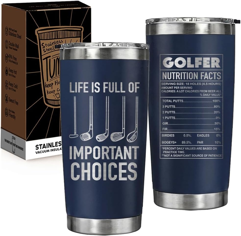 Vaso regalo de golf para hombres y papá 20 oz