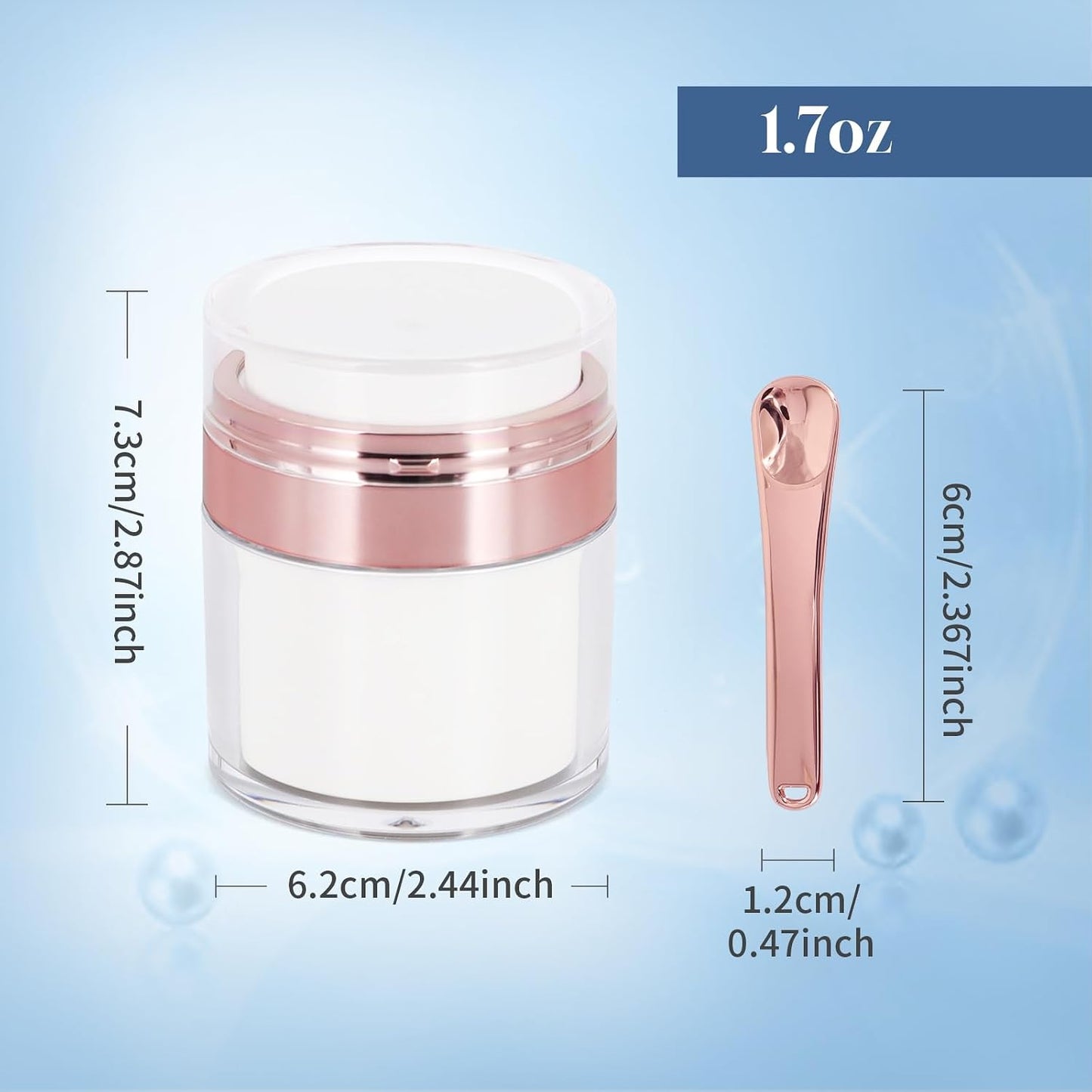 2 Pzas Bomba Sin Aire Cosmética con Espátula 1.7oz