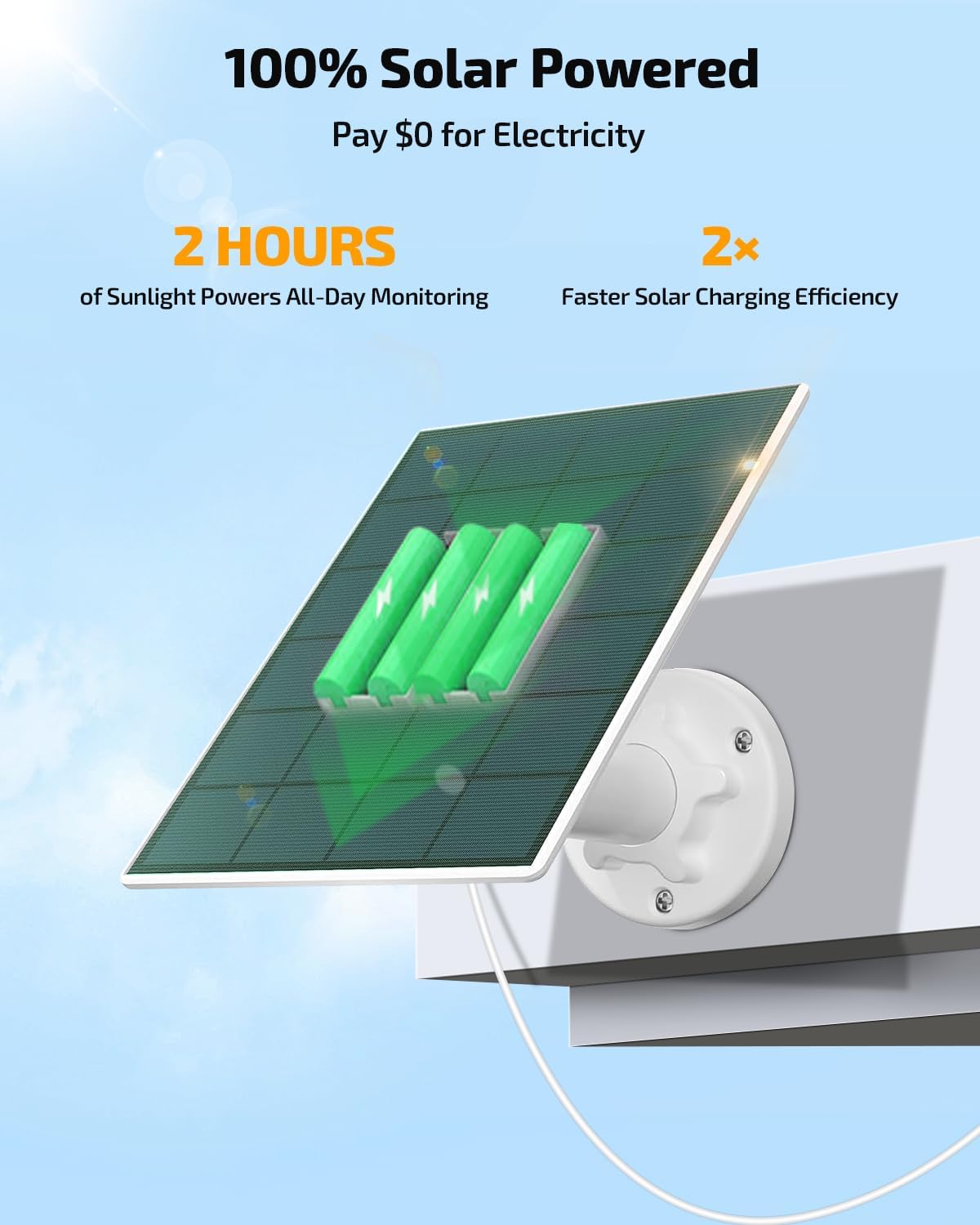 Cámara PTZ inalámbrica solar 4MP cobertura 360° para hogar