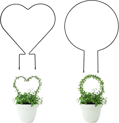 Enrejado para plantas trepadoras forma círculo y corazón