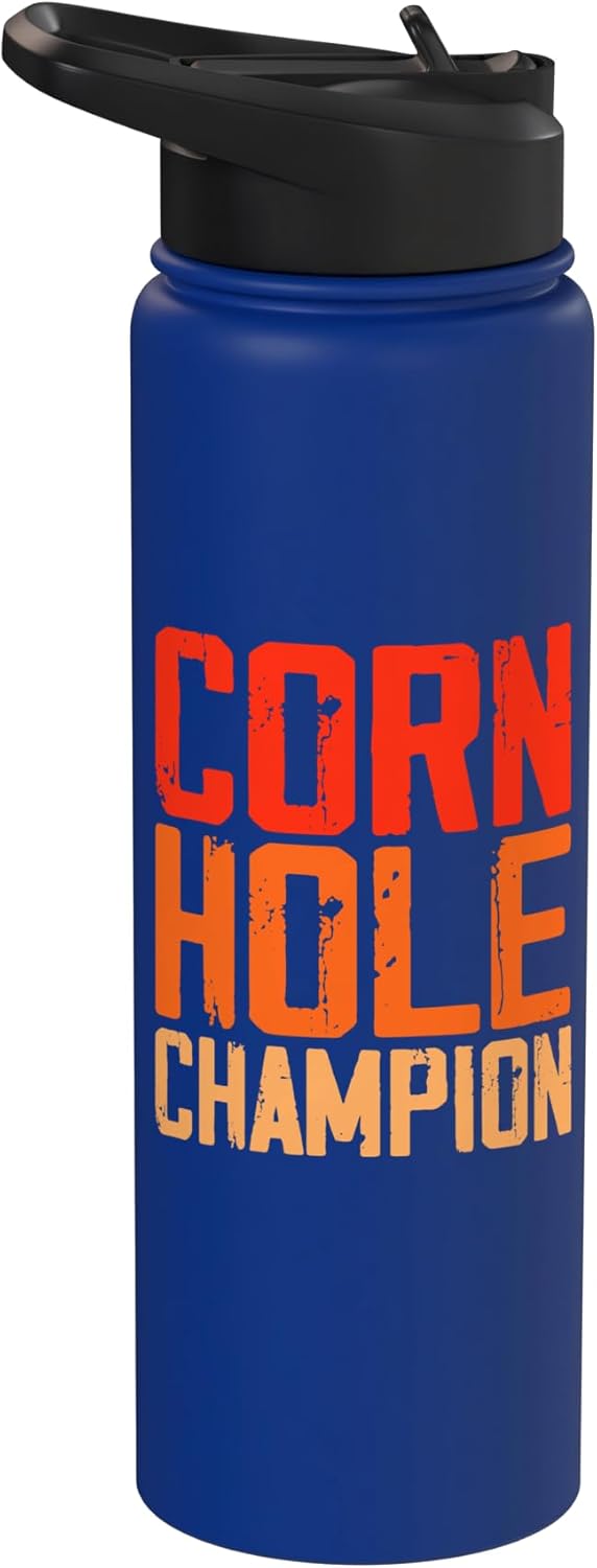 Botella de agua aislada de acero inoxidable Cornhole Champion