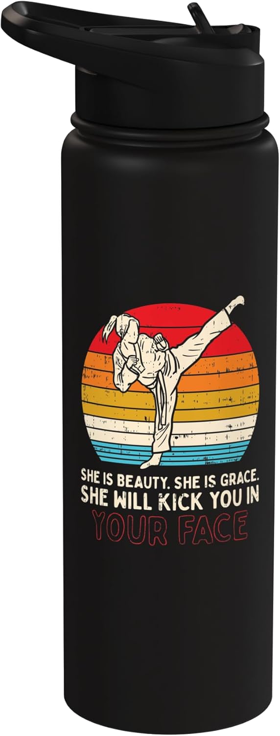 Botella de agua aislada de acero inoxidable regalo artes marciales
