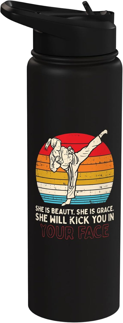 Botella de agua aislada de acero inoxidable regalo artes marciales
