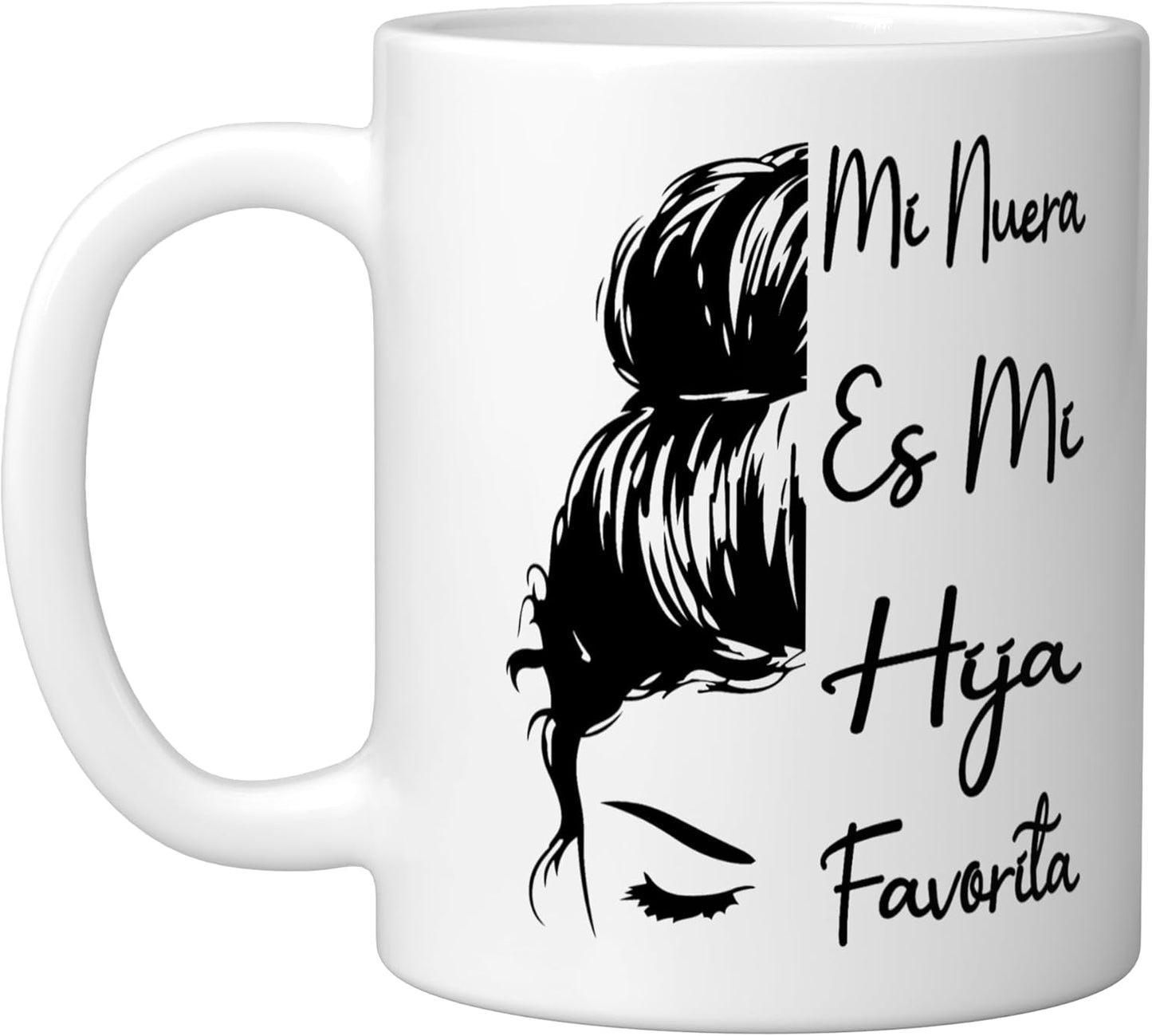 Taza cerámica para nuera, hija favorita, madre y papá, blanca