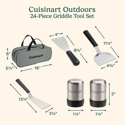 Set 24 Pzas Herramientas Parrilla Acero Inox con Bolsa