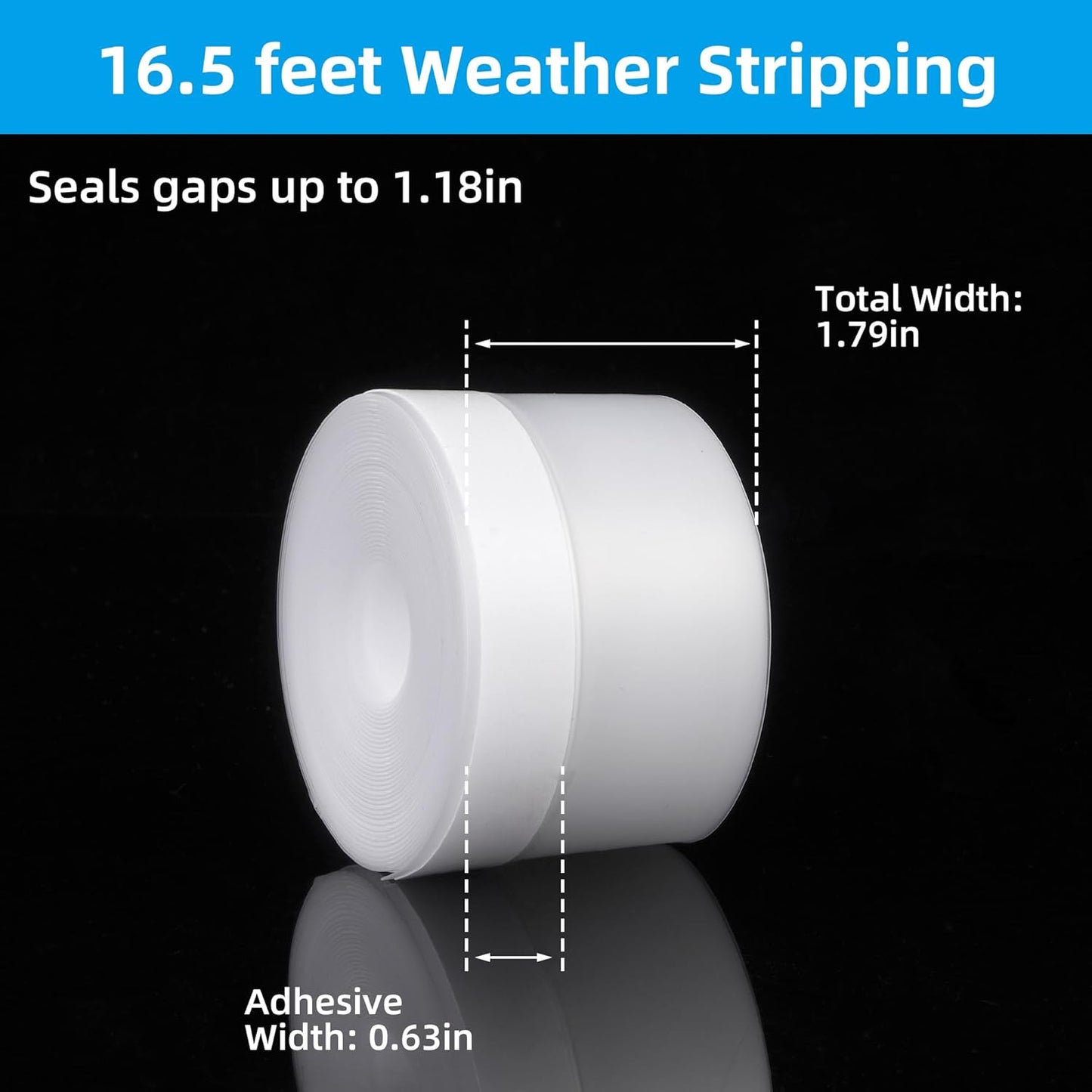 Cinta silicona transparente adhesiva para puertas y ventanas
