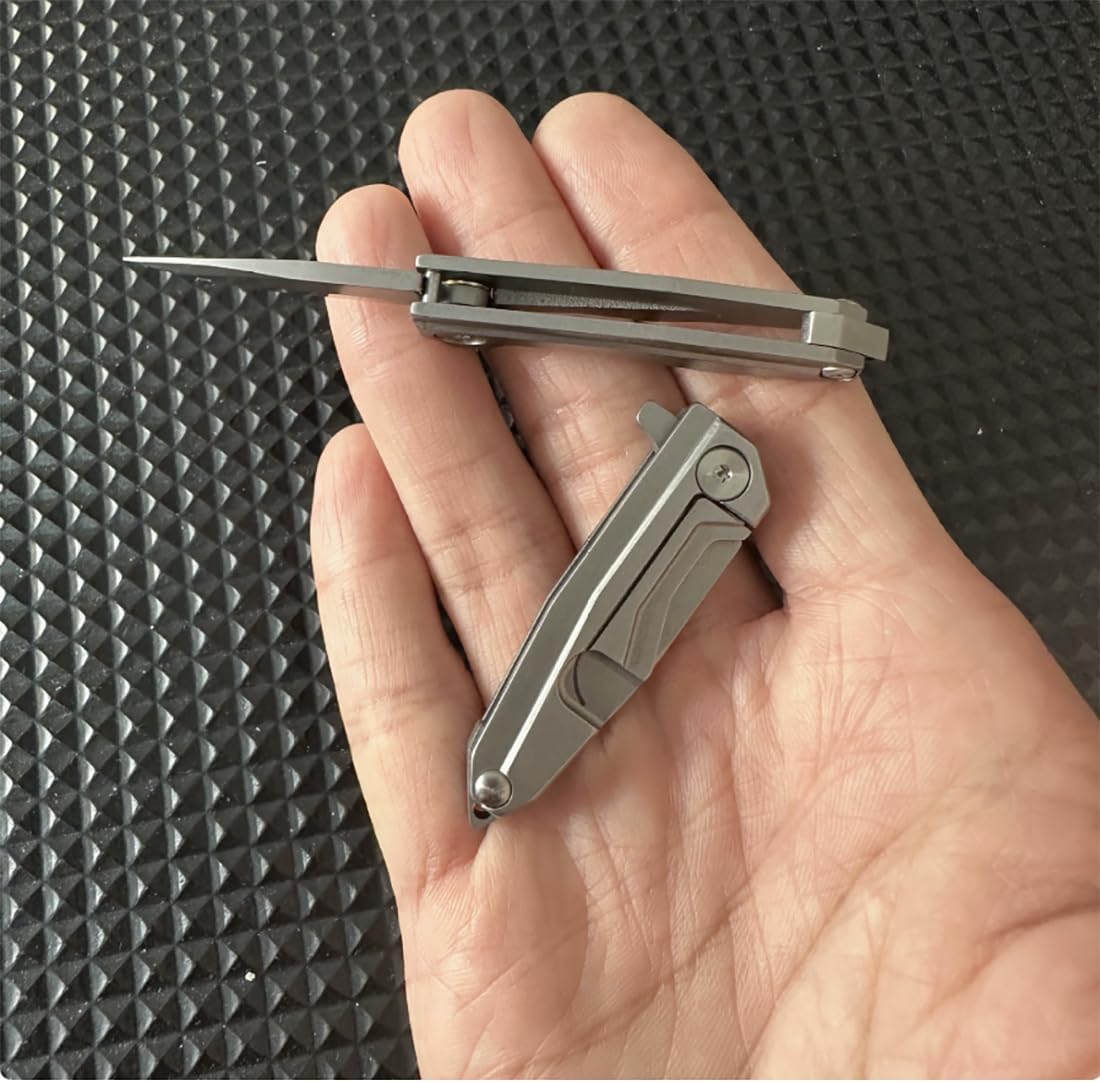 Cuchillo bolsillo plegable acero inox EDC con llavero