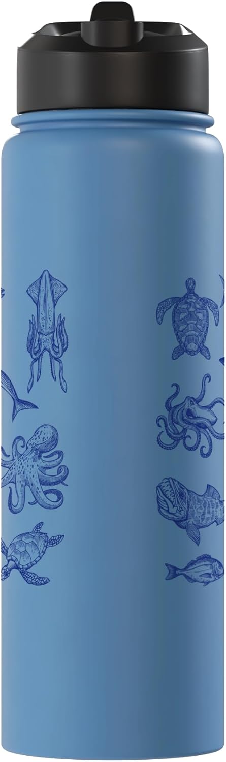 Botella agua acero inox aislada vintage marino