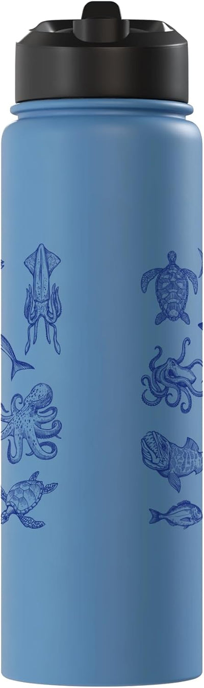 Botella agua acero inox aislada vintage marino