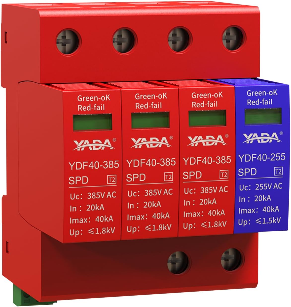 Dispositivo proteccion sobretensiones 31 385V 40kA riel DIN tipo 2