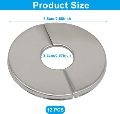12 Pzas Bridas Divididas Acero Inox Autoadhesivas Redondas