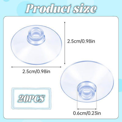 20 Ventosas Transparentes Anticolisión 1pulg Para Baño Puerta
