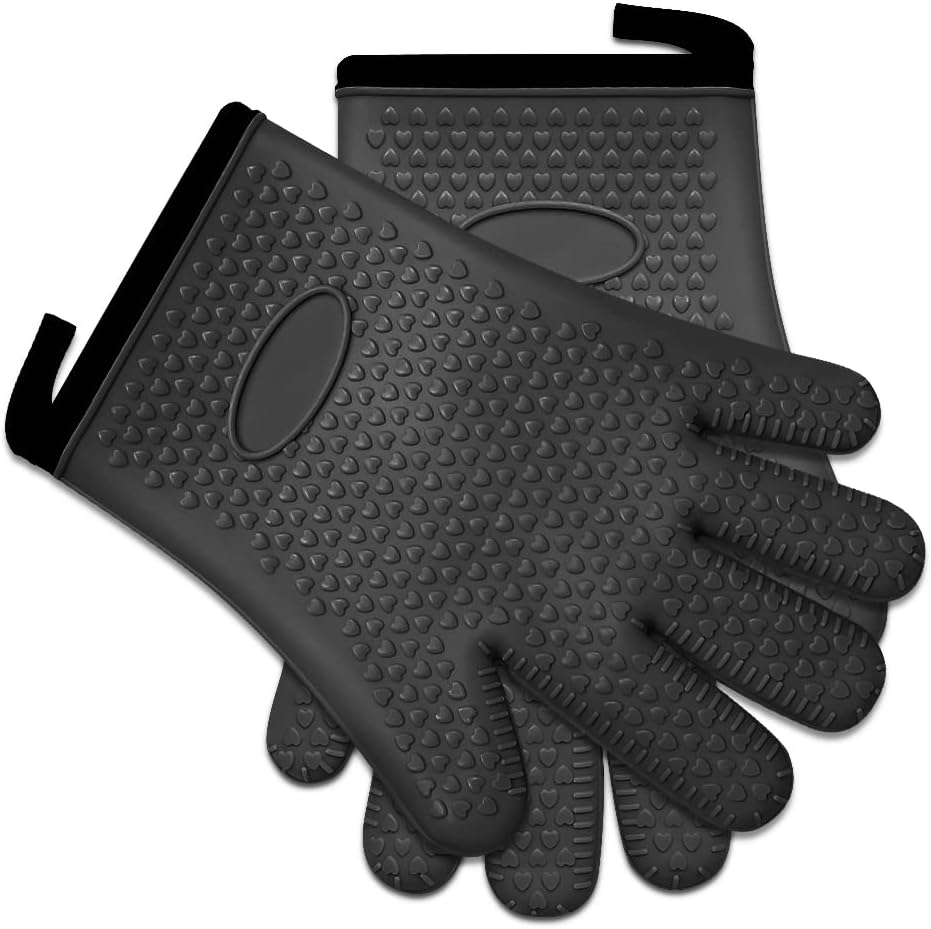 Guantes barbacoa silicona algodón doble capa negro
