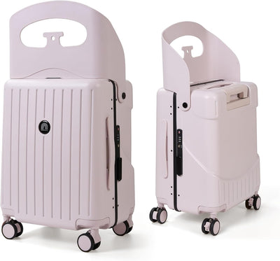 Equipaje mano 20pulg beige con asiento ruedas TSA