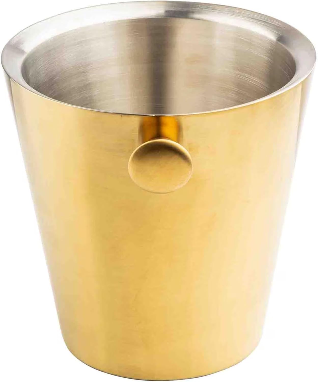 Cubo vino doble pared asas perilla acero inox dorado 5qt