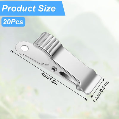 20 Abrazaderas Resorte Acero Inox para Manualidades y Colgar Luces