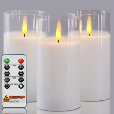 3 Velas LED sin llama con temporizador luz cálida hogar Halloween