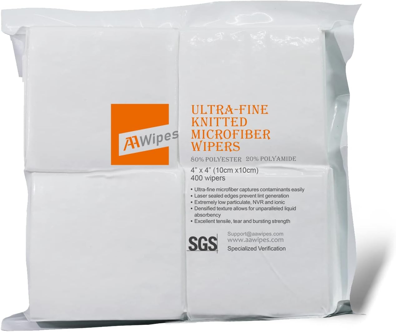 Toallitas microfibra sala 4x4pulg tejido fina 400uds