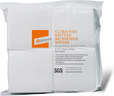 Toallitas microfibra sala 4x4pulg tejido fina 400uds