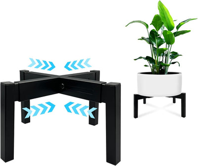 Soporte metal ajustable para macetas 10-16pulg negro