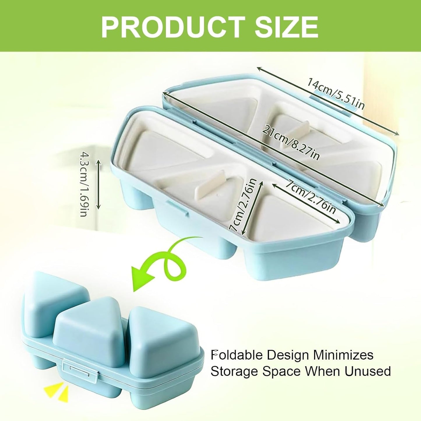 Molde onigiri 6 en 1 azul multifuncional para hogar y picnic