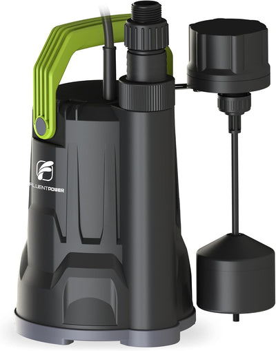 Bomba sumergible 3/4 HP 3000 GPH con flotador para piscina jardín