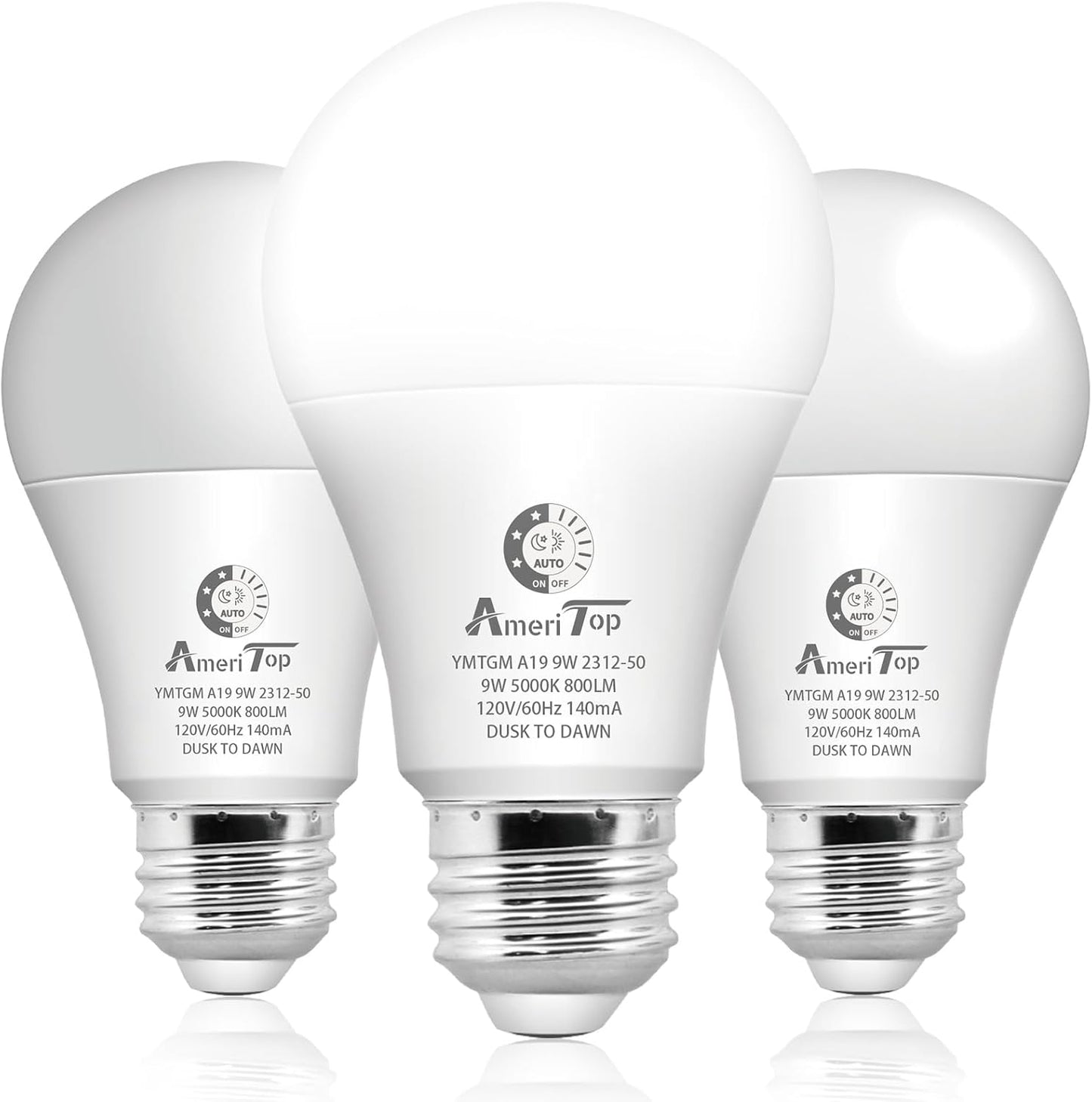 Bombilla LED A19 sensor amanecer/atrasar 800lm 10W base E26