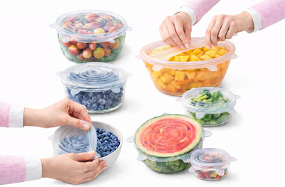 Tapas silicona reutilizables para tazones 6 pzas sin BPA
