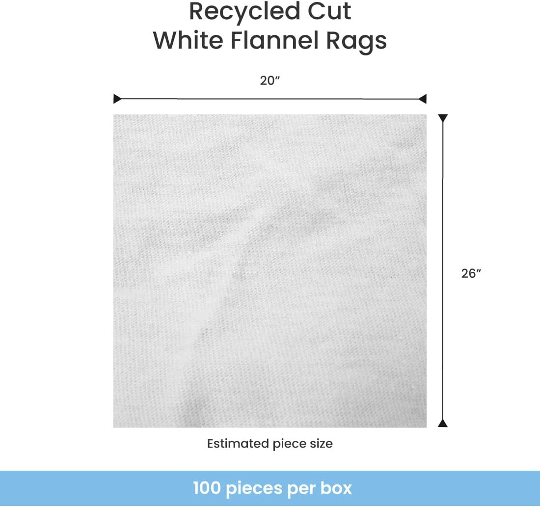 Trapos franela blanca reciclada caja 25lb