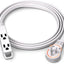 Cable extensión plano giratorio 360° 6ft 3 salidas 16AWG blanco