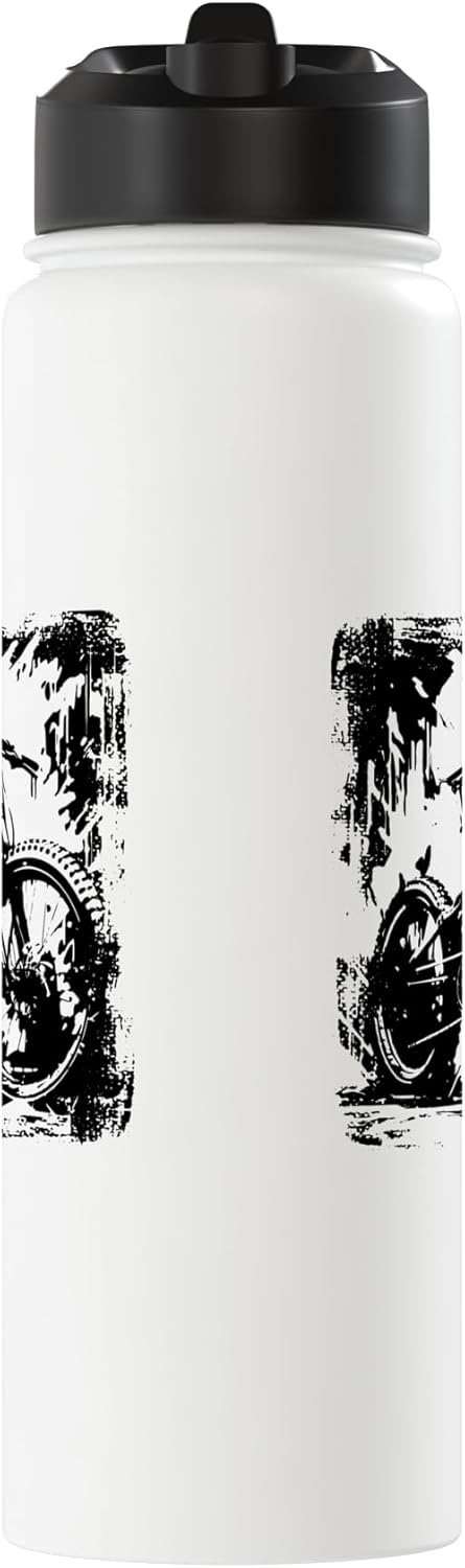 Bottella de agua aislada para ciclismo de montaña en acero inoxidable