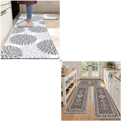 Set 3 Alfombras Cocina Antideslizantes Diferentes Materiales