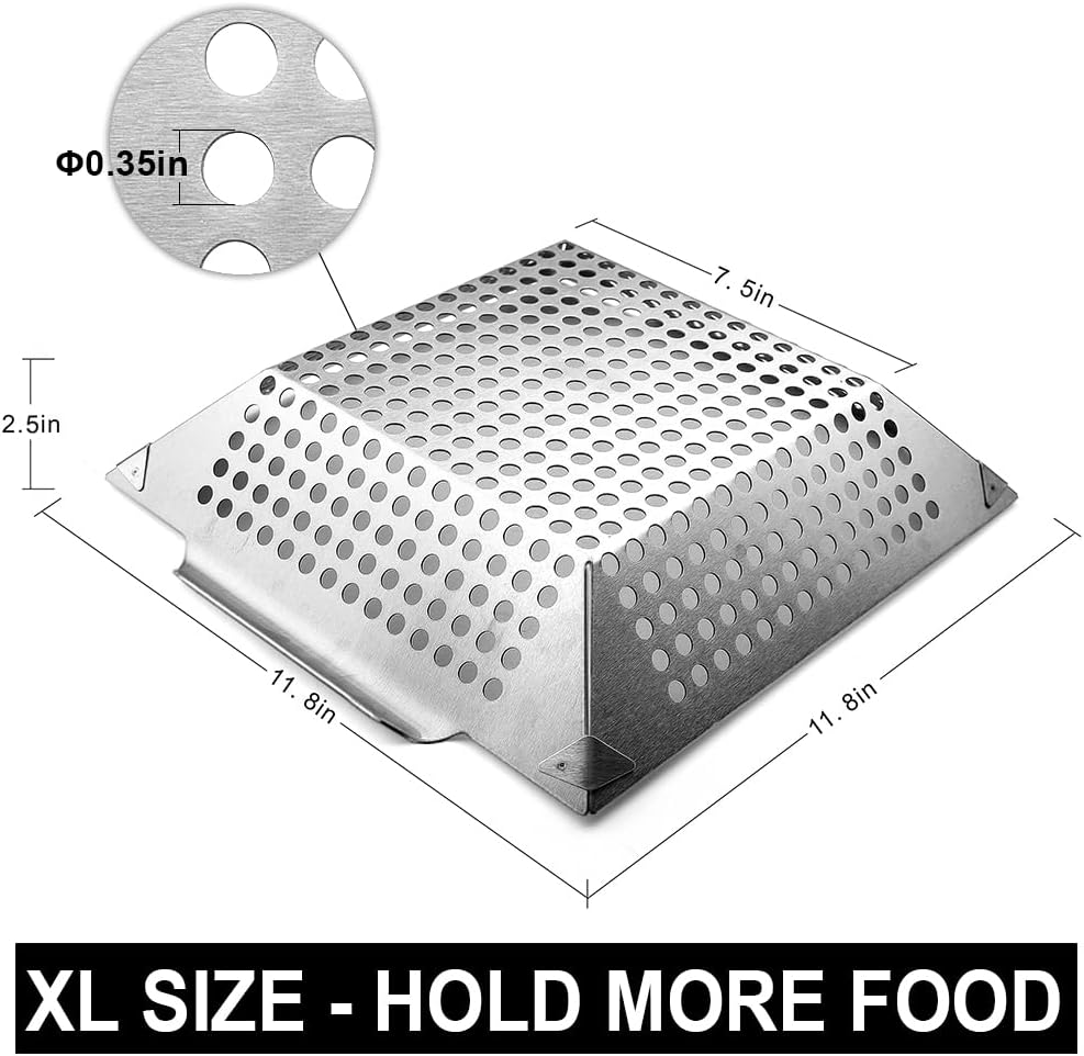 Cesta parrilla acero inox para verduras al aire libre