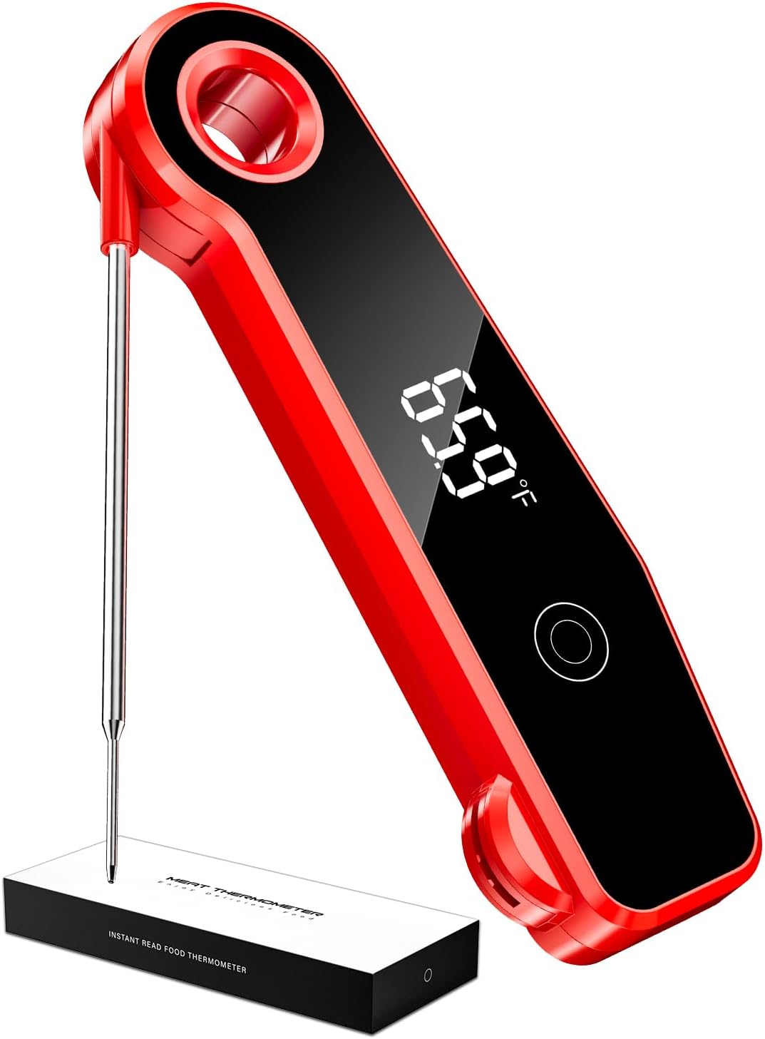 Termómetro digital carne ±0.5°F impermeable IP67 pantalla giratoria