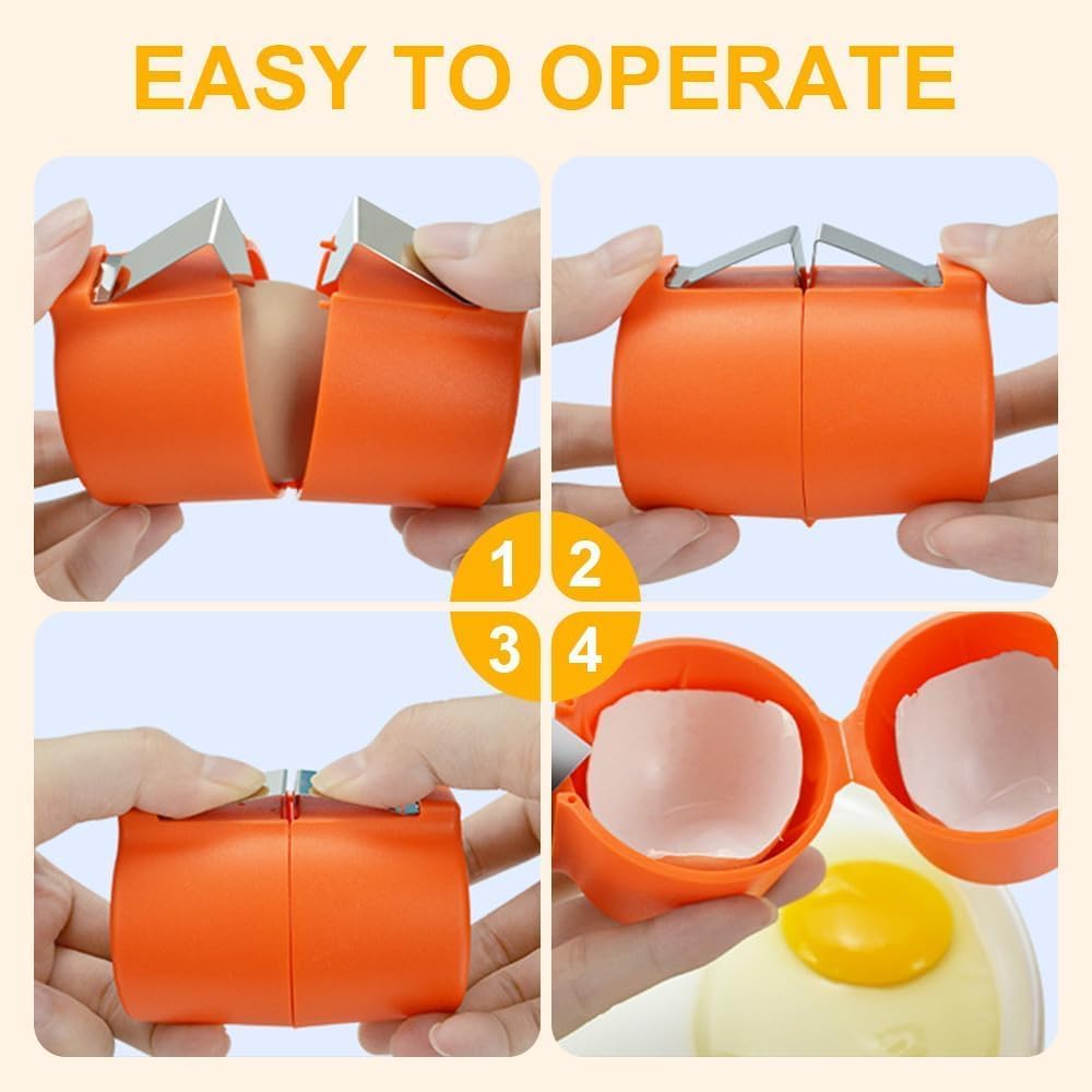 2 Abridores Cáscara Huevo Acero Inox Naranja