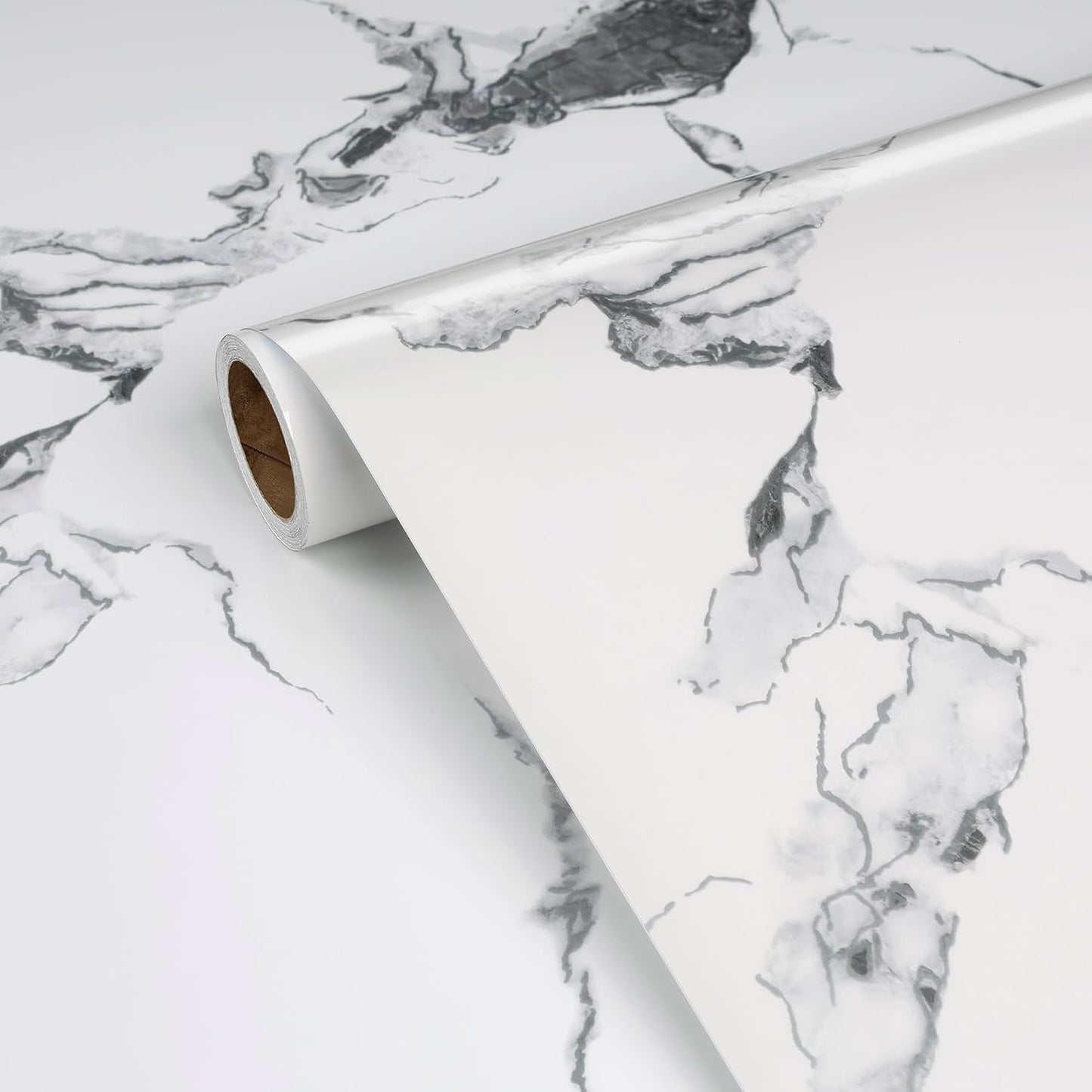 Papel contacto mármol blanco plateado despegar pegar 17.7x120pulg