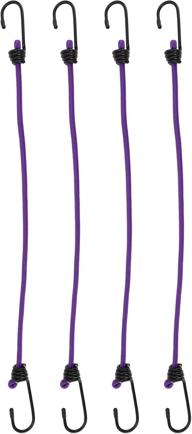Cuerdas elásticas con ganchos ajustables metal morado 4uds