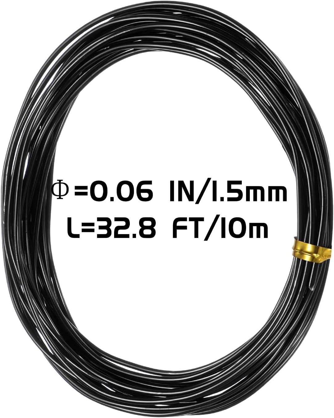 Alambre bonsái aluminio negro 0.059pulg 65pies