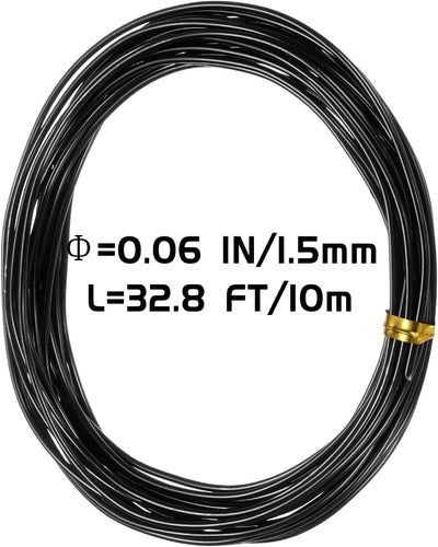 Alambre bonsái aluminio negro 0.059pulg 65pies