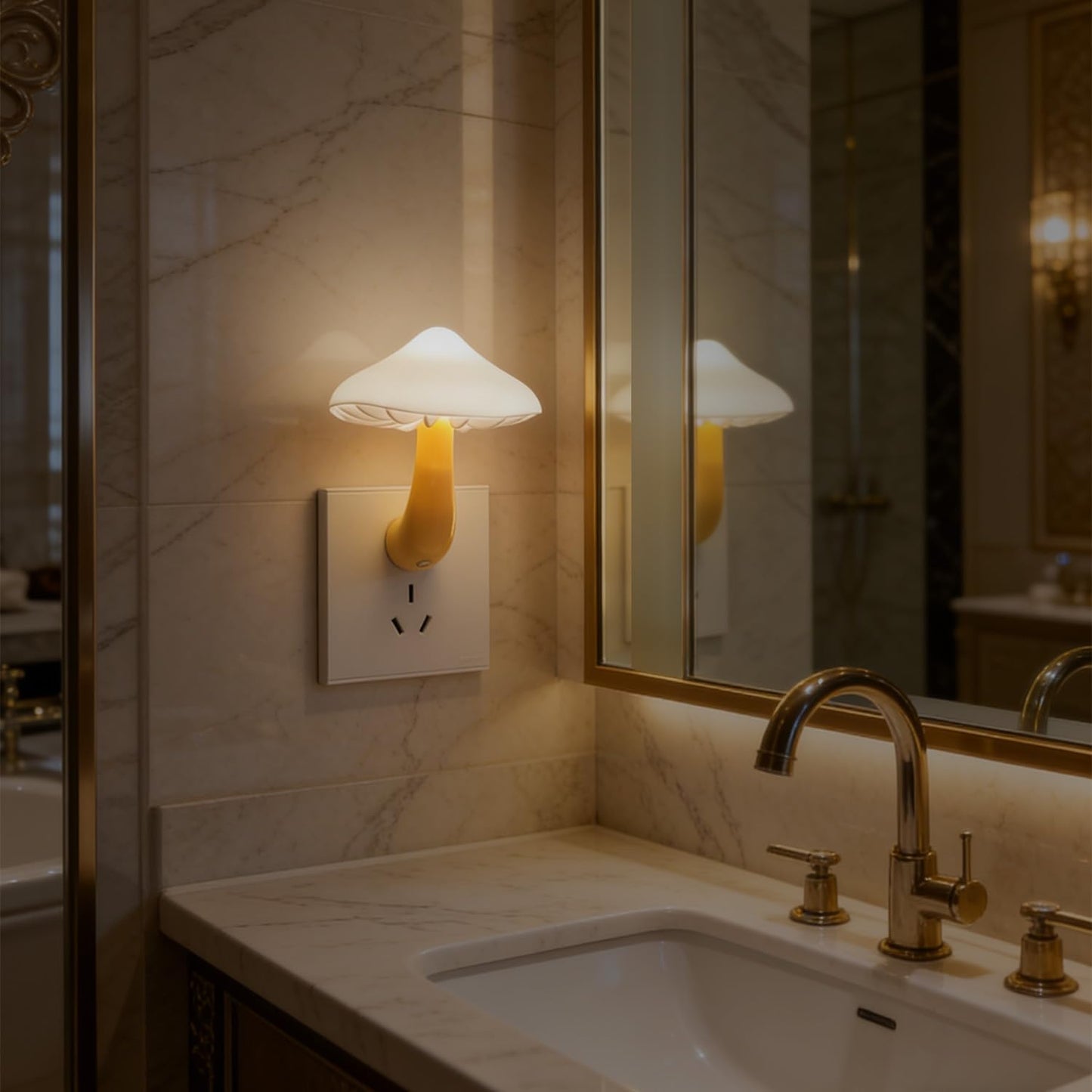 Lámpara LED hongo con sensor luz dormitorio baño