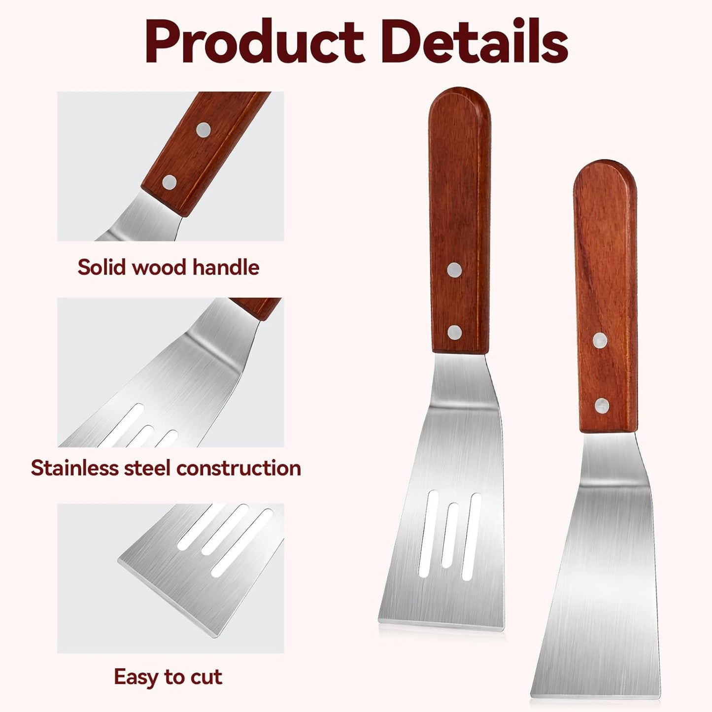 2 Espátulas Acero Inox para Servidor Cortador Pasteles