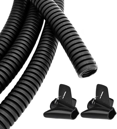 Tubo telar alambre ignífugo 1/4 con protege cables mascotas negro