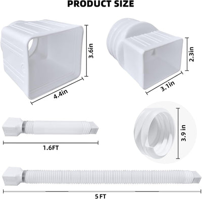 Extensión drenaje canalón 20-60pulg paquete 2 polietileno blanco